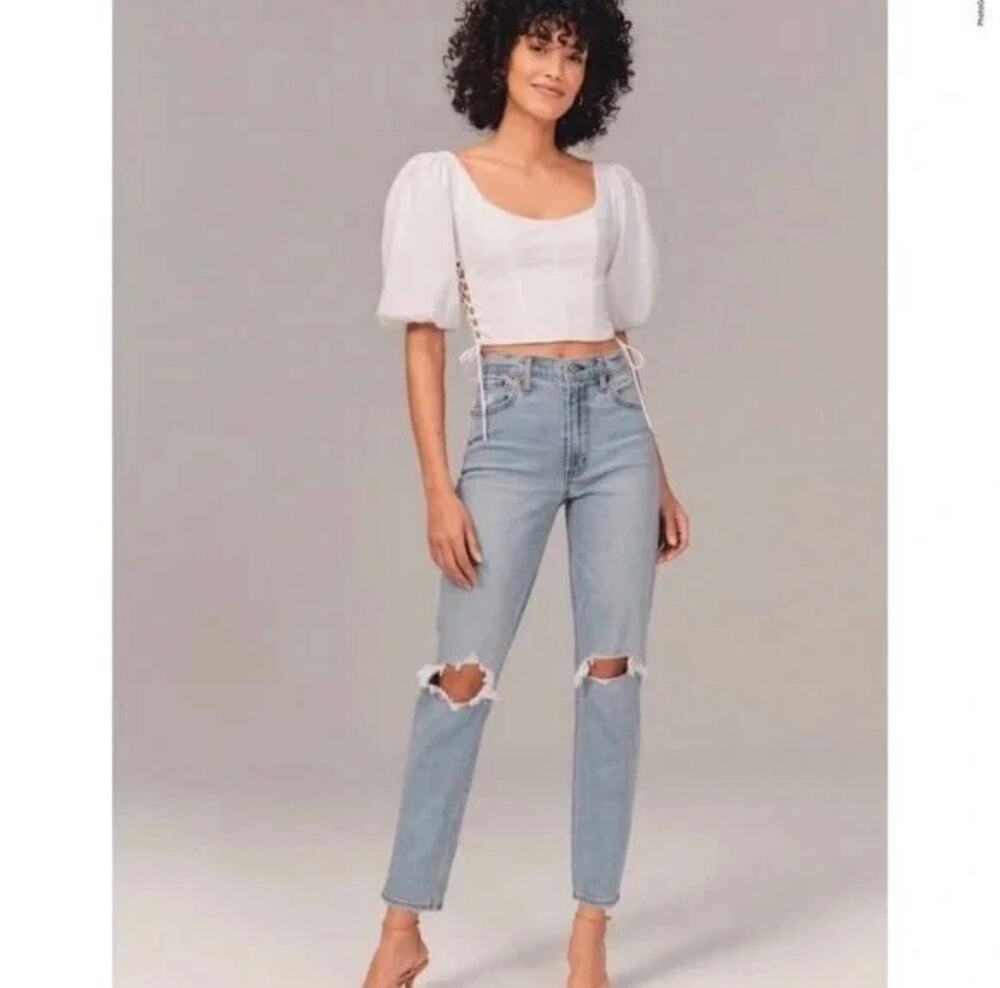 Abercrombie & Fitch Curve Love The Mom High Rise Jeans Size 29/8L